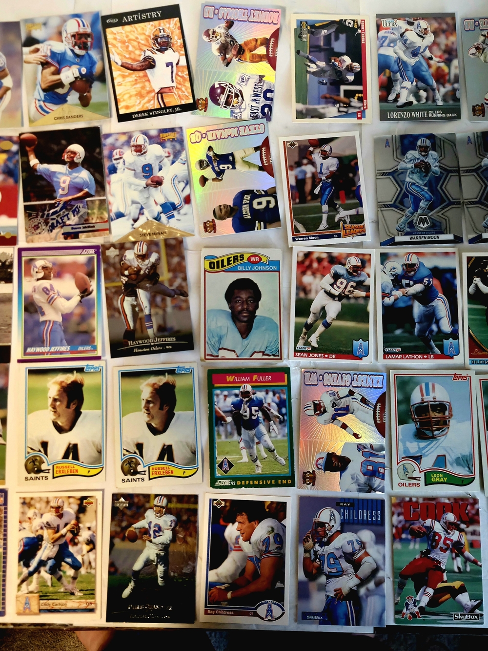 Vintage Houston Oilers Football Card Lot - Warren Moon Steve McNair 45+ Cards
